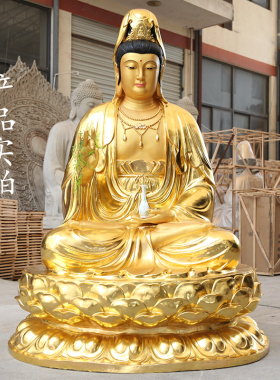厂家直销树脂佛像全金观世音佛像2米1鎏金观音寺庙大型观音菩萨