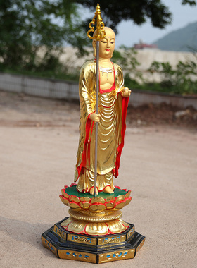 树脂地藏王菩萨带背光佛像