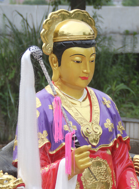 树脂玻璃钢泰山老母贴金彩绘