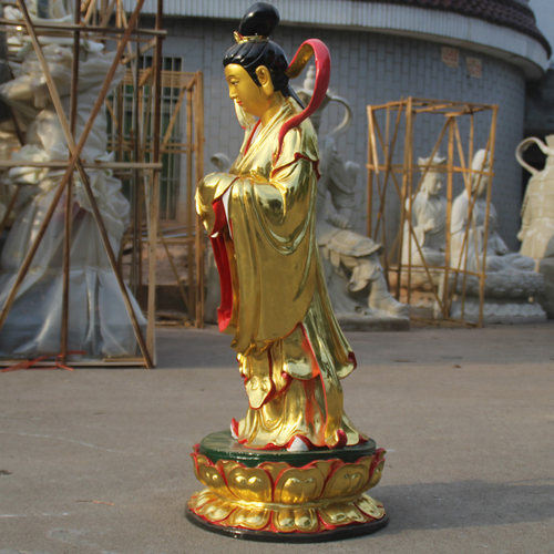厂家直销树脂贴金童男童女1米3寺庙金童玉女佛像观音弟子善财龙女 - 图2