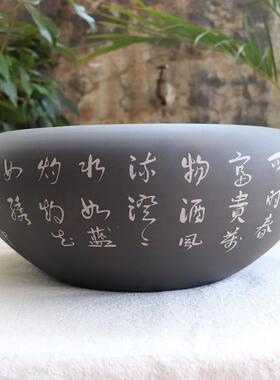 风水缸聚宝盆陶瓷水培缸建水紫陶