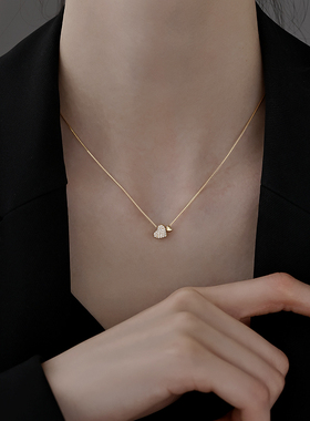 银奥女925纯银心形项链