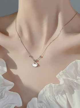 925纯银毛衣链女平安长命锁