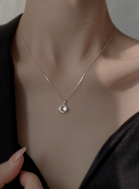 银奥小钻925纯银十字链女项链