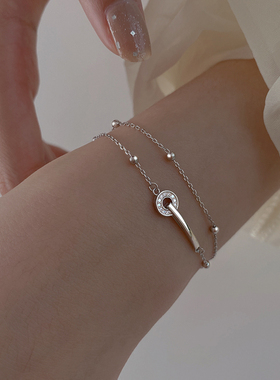 925纯银双层叠戴手链女