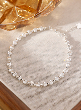 925纯银拉丝猫眼转运珠手链