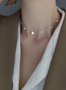 银奥纯银锁骨链网红设计感