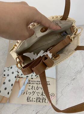出口新款女士时尚可爱百搭春夏手工串珠手拎单肩编织包不退换