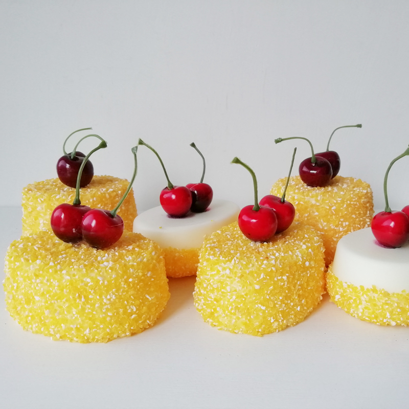2个套装 Lmdec仿真水果小蛋糕 高仿食物模型假点心面包展台装饰品