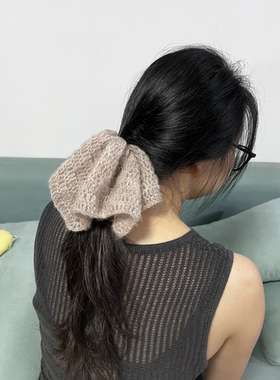 超软糯马海毛方巾发圈秋冬毛线大肠发圈头绳女2025手工编织高级感