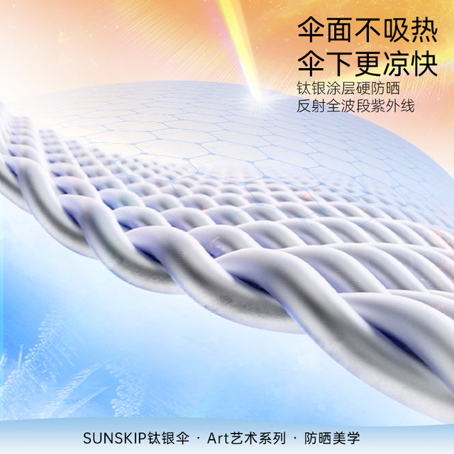 Parasol umbrella SUNSKIP sunscreen titanium silver