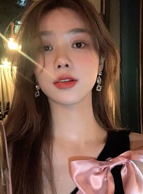 小众设计高级感女水钻水晶耳环