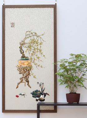 铁易知迎春图手作工艺美术画