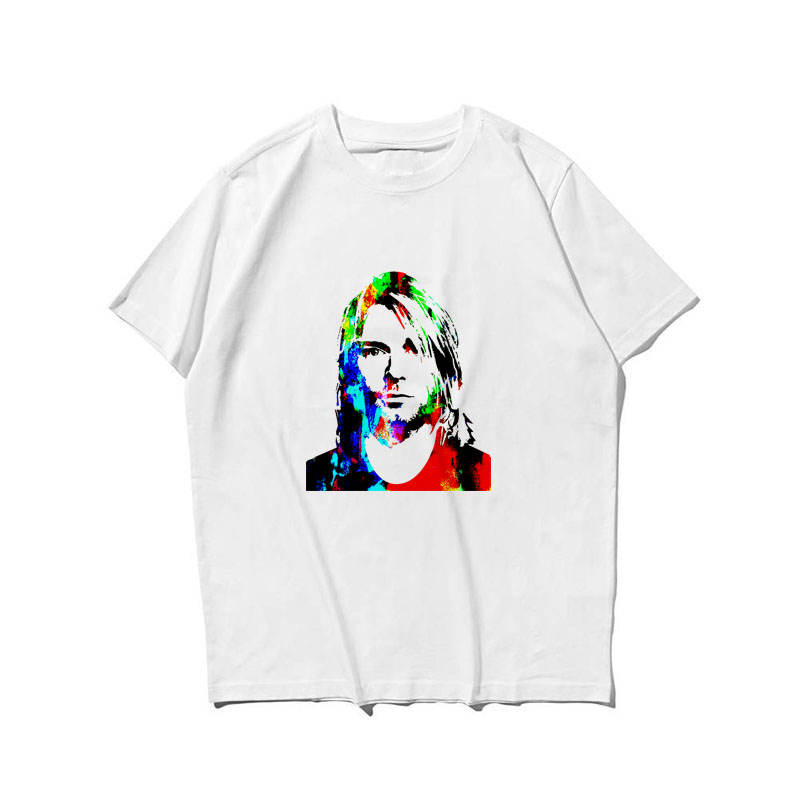 Kurt Cobain Coutney Love sonic youth印花纯棉圆领短袖休闲T恤 - 图1
