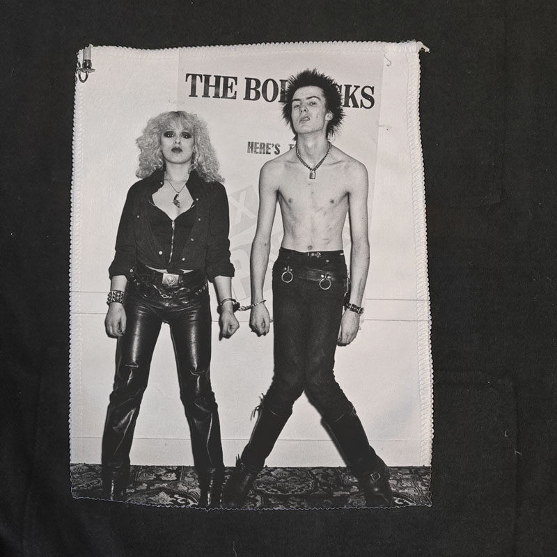 sex pistols sid nancy diy印花柔软桃皮绒布贴包包衣服装饰配件 - 图3
