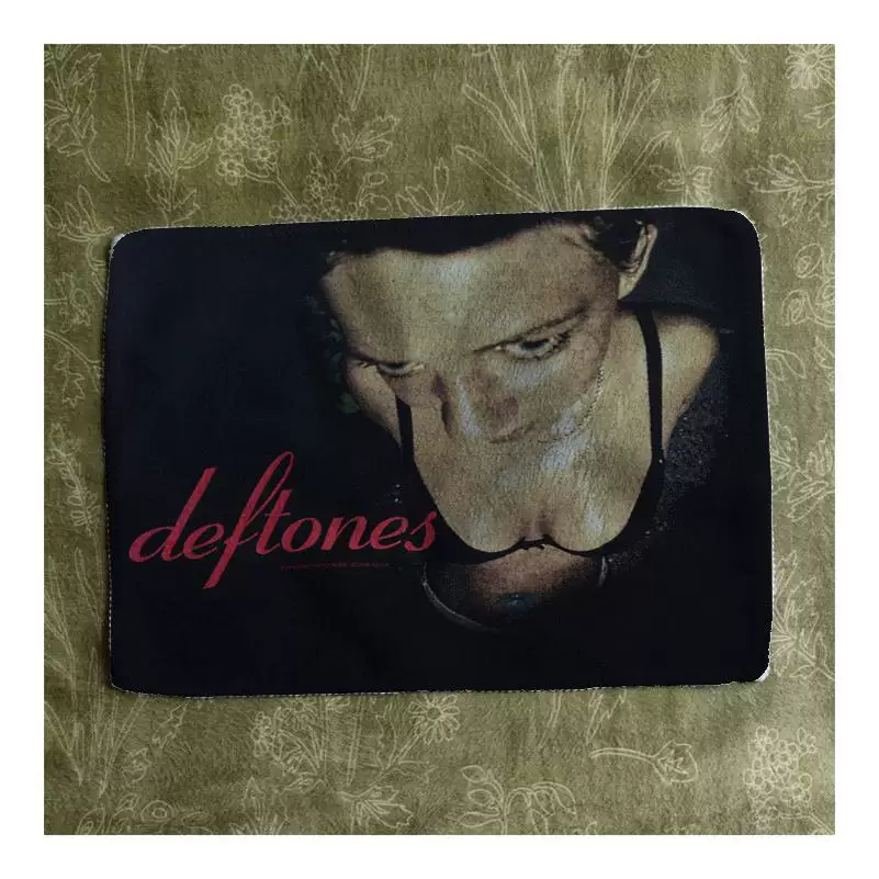 Deftones printed soft peach leather velvet patch multipurpose rock punk DIY remake requires thread sewing