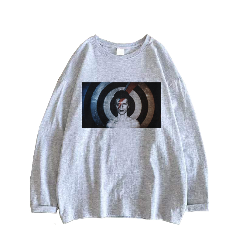 多款david bowie宝爷同款武字印花复古男女春秋长袖打底外穿T恤 - 图3