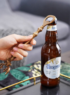 费灵印度进口鹿角啤酒开瓶器黄铜