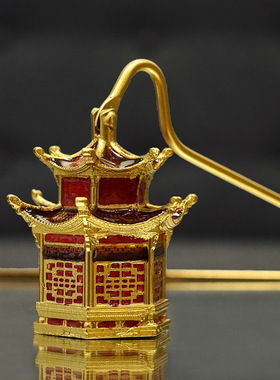 亭子雀鸟复古手工珐琅镶钻灭烛器香薰蜡烛工具家用装饰工艺品摆件