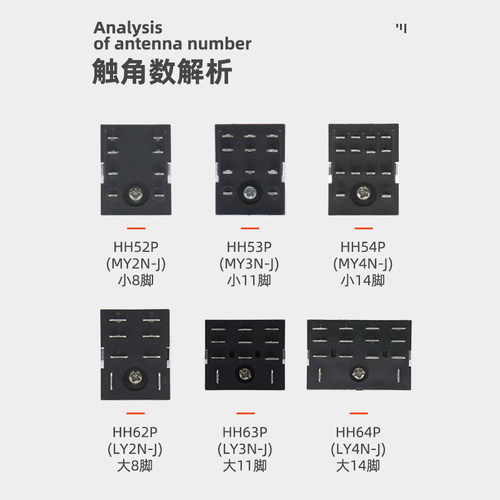 HH52P/54P小型220V交流电磁中间继电器直流DC24V底座8脚14脚380V - 图1