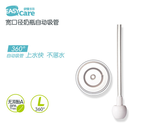 伊斯卡尔宽口径奶瓶自动吸管水杯吸管配件硅胶吸管嘴垫圈杯盖手柄 - 图0