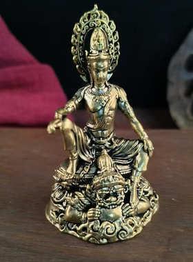 创意黄铜泰国泽度金佛摆件家居客厅桌面茶宠摆件小铜器工艺品装饰