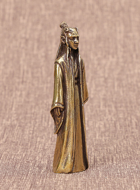 手工仿古黄铜哪吒古代神话敖丙摆件创意礼物手办汽车桌面动漫摆件