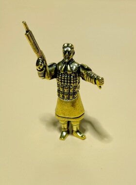 黄铜金属秦始皇兵马俑现代战争手办兵人模型模型摆件创意礼品