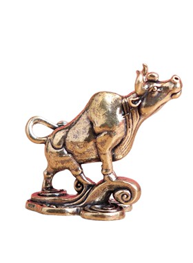 黄铜牛摆件招财牛气冲天纯铜生肖牛转乾坤中式办公室工艺礼品