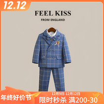 British Feelkiss boys Western suit plaid suits birthday baby birthday to flower child marriage gown