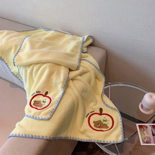 馨帮帮杂货铺原创 吸水速干毛巾可爱大人裹巾苹果小熊卡通浴巾女