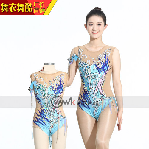 舞衣舞酷花样溜冰服艺术体操服成人女艺考技巧儿童演出专业训练服 - 图0