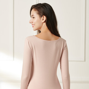 黛安芬经典保暖内衣套装棉质薄型亲肤面料圆领修身92-001