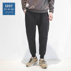 GBOY冬季加厚加绒卫裤