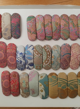 非遗织金宋锦孔雀翎羽粉色牛首龙纹粉菱纹定胜拜拜夹发夹边夹头饰