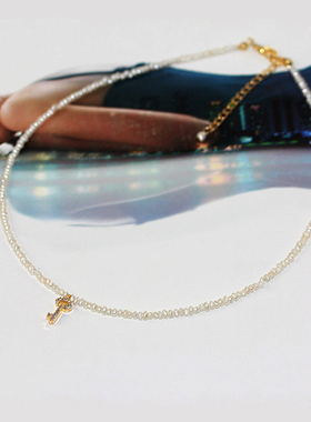 韩国进口优雅天然珍珠单钻项链