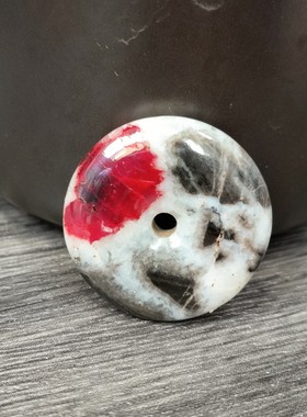 天然朱砂原矿晶体原石吊坠挂件平安扣男女本命年平安无事