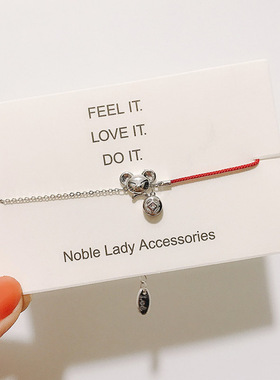 2026年马年红绳手链女小清新轻奢可爱甜美钱币生肖鼠手链节日礼物