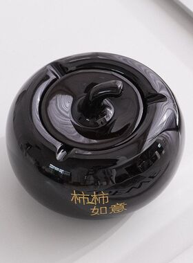 黑色创意蜀门烟灰缸时尚家用防风