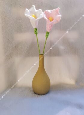 情人节毕业季教师马蹄莲毛线花束仿真花手工钩织摆摊节日送人礼物