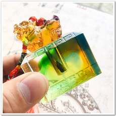 Детский локон в стекле 吉祥童子宝宝出生定制胎毛章脐带印章婴幼儿纪念品全琉璃玉玺貔貅