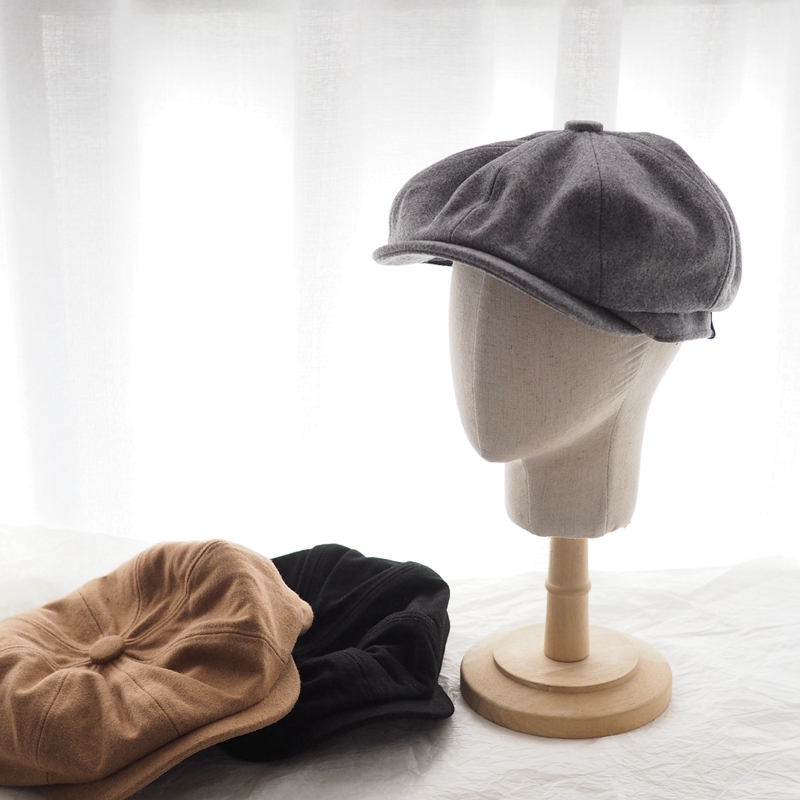 超大头围63cm码秋冬复古毛呢料前进八角帽男日系加大码画家帽子女 - 图2