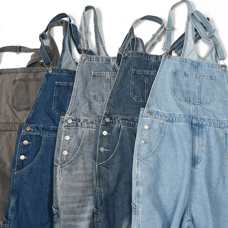 老炮 日式复古做旧水洗多工装牛仔背带裤 咔叽古着宽松多色吊带裤,淘宝优惠券,粉丝福利购,淘宝优惠卷