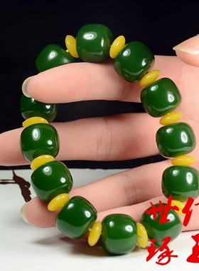 天然新疆和田玉手链珠路路通手链