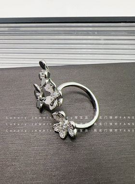 【Luxury jewelry】三叶草四花戒指 女轻奢高级感满钻花朵指环女