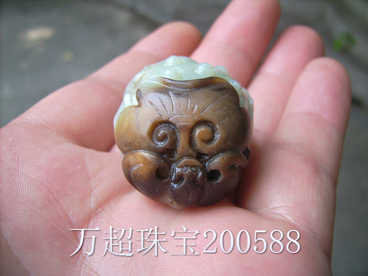 和田玉糖皮青白玉青白玉莲子莲蓬挂件吊坠俏雕件万超珠宝200588-图3