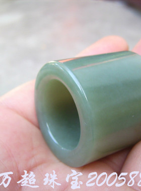 和田玉糖青玉扳指戒指一指定乾坤把玩挂件玉器玉石手饰 万超珠宝
