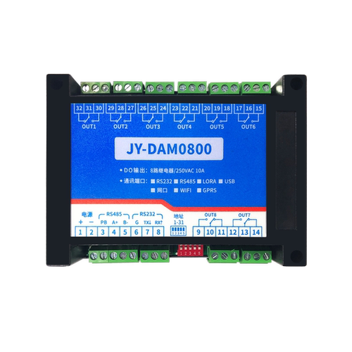 聚英8路继电器控制模块RS232 485开关8DO水泵电机控制DAM0800 - 图3