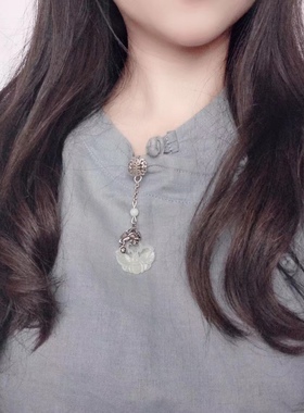 蝴蝶压襟和田玉民族风女