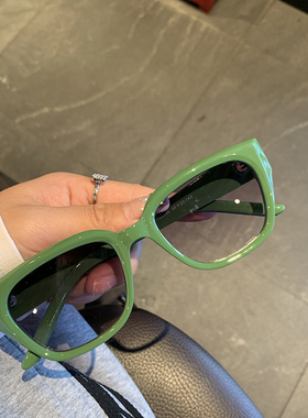 夏季造型绿色猫眼太阳镜遮阳个性
